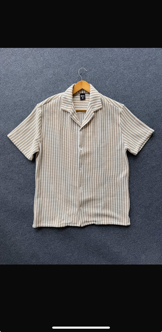 Camisa tejida beige